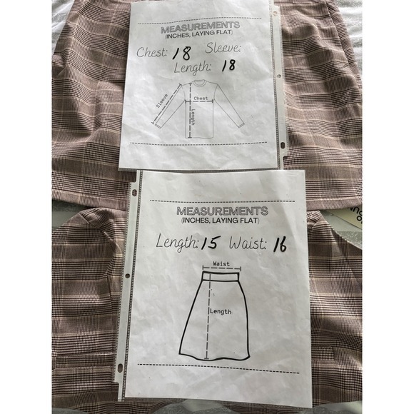 No Boundaries Women M Plaid Vest Mini Skirt Set Clueless‎ Office Siren 90's Y2K - Picture 9 of 10